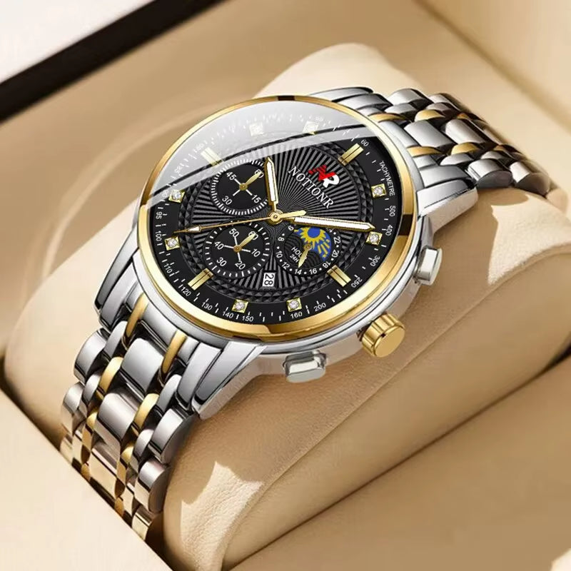 Royal Blue Chronograph Watches New Watch Men Quartz Wristwatch Luxury Casual Watch Stainless Steel Watches for Men Clock Relogio Masculino