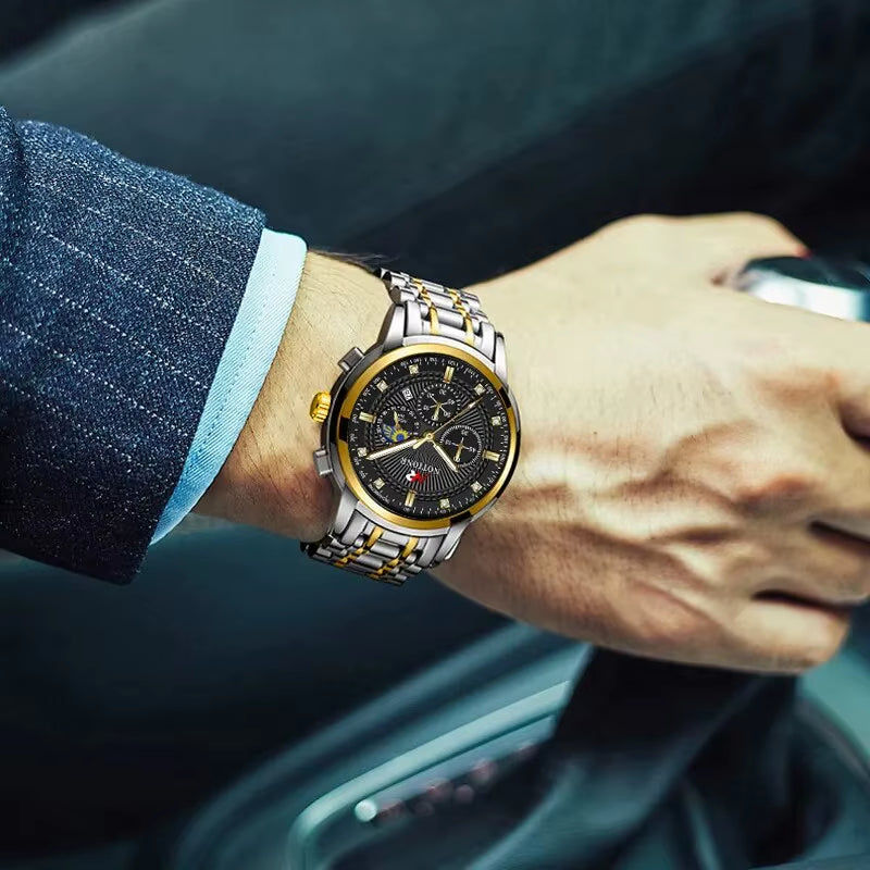 New Watch Men Quartz Wristwatch Luxury Casual Watch Stainless Steel Watches for Men Clock Relogio Masculino